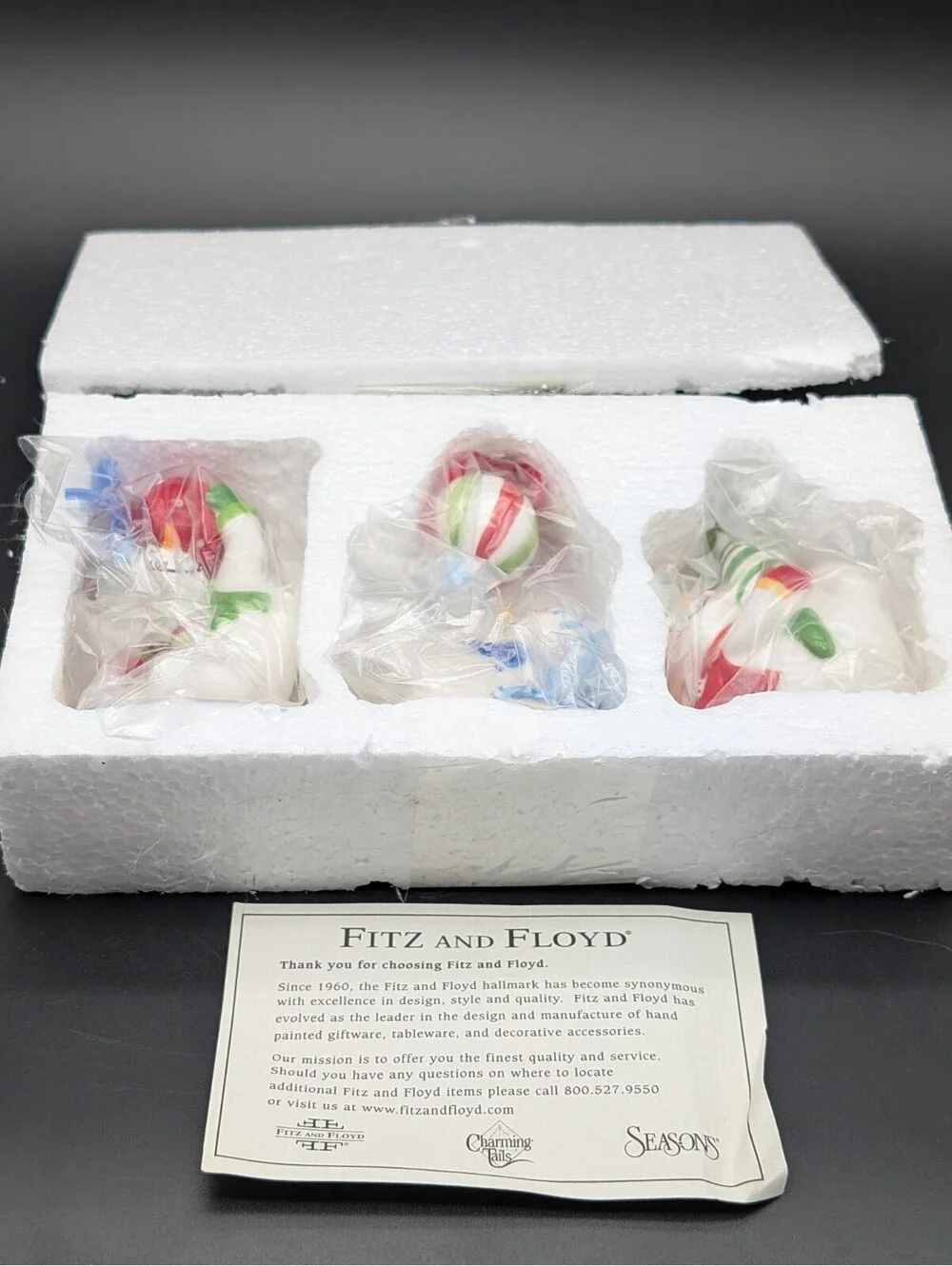 Fitz and Floyd Snow Buddies Tumblers Full Set of 3 Snowmen Christmas Winter